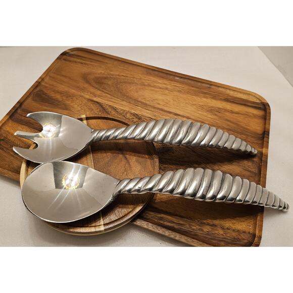 Cast Aluminum Large Fork Spoon Serving Utensils 1995 Mariposa Brillante - Picture 5 of 7